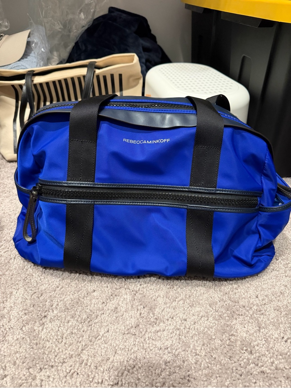 Rebecca Minkoff Blue Nylon Duffel with Black Accents